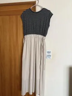 ノースリーブ　ボーダーワンピース