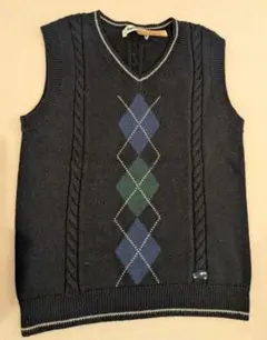 Familia アーガイル柄 ニットベスト ネイビー 120