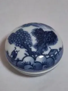 古伊万里香合　古伊万里染付香合　煎茶道具　古伊万里盒子　印盒　鳳凰図香合 古伊万里色絵角香炉・染付香合