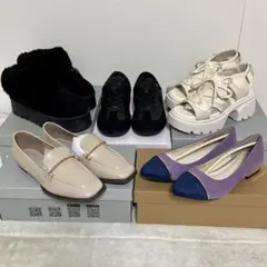 新品５点　vivian フラットパンプス　厚底サンダル　ムートンサボ　スニーカー