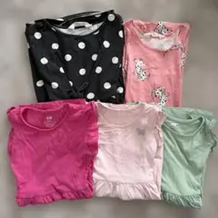 H&M ドット柄 半袖ワンピース 4-6Y