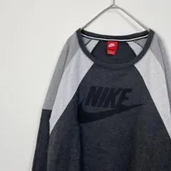 NIKE ナイキ サイドジップ　バイカラー　スウェット　L グレー　738