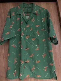 RattleTrap(MEN'S BIGI) トラ柄 アロハシャツ グリーン Lのサムネイル