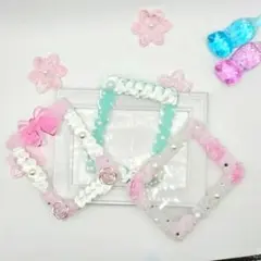 【3点セット】硬質ケース デコ ホイップデコ レジン トレカケース ハンドメイド