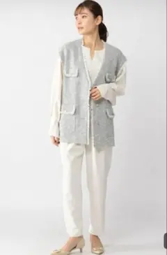 バンヤードストーム MIXツイードベスト ジレ