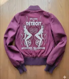 ヒステリックグラマー スタジャン ヒスガール ワッペン ウール 厚手 紫 茶 ヒステリックグラマー スタジャン ヒスガール ワッペン ウール 厚手 紫 茶