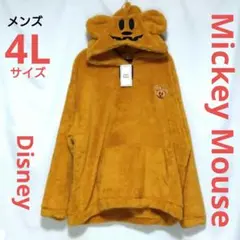 メンズ ミッキーマウス ふわふわモコモコ パーカー 4L ディズニー ハロウィン