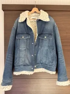 AMBUSH ボア　デニムジャケット AMBUSH レイヤード デニムジャケット | ブラック | FARFETCH JP