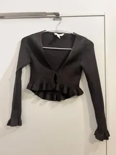 H&M ダークブラウン カーディガン XS