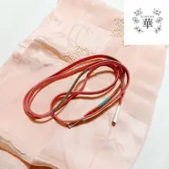 O1 華 帯揚げセット 帯締め 絞り 紅葉 植物 ピンク