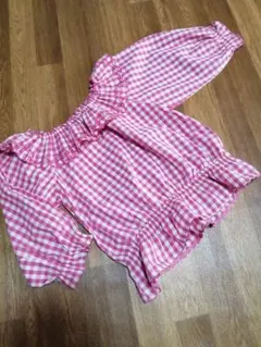 メゾピアノ　ギンガムチェック　ブラウス　プルオーバー　130