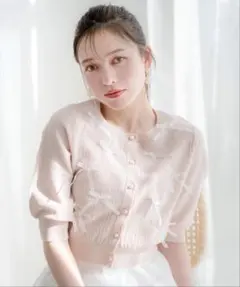 WILLSELECTION リボンラメニットカーディガン