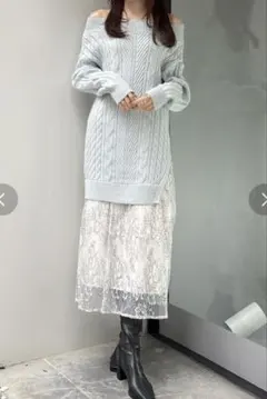 MERCURYDUO オフショルニットワンピース