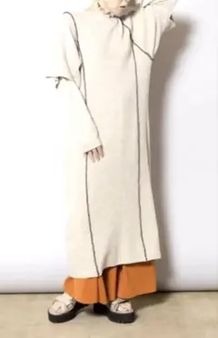 新品未使用！OSMOSIS オズモーシス　レイヤードスリーブニットワンピース