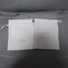 Dior ホワイトポーチ 　巾着　2個セット