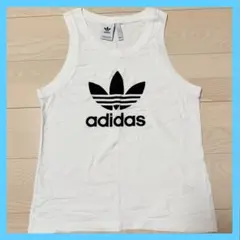 ◆【adidas】タンクトップ ノースリーブ ホワイト メンズ Lのサムネイル