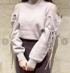 SNIDEL オフショルダー ニットプルオーバー