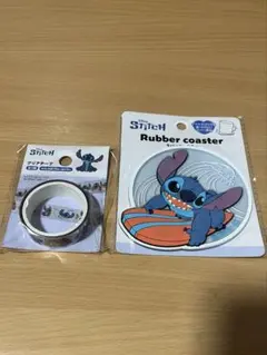 セリア スティッチ クリアテープ ラバーコースター 2点セット