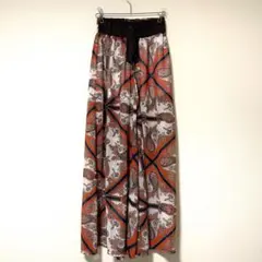 【美品】パンツ　ガウチョ　ワイドパンツ　個性派　　長ズボン　エスニック柄