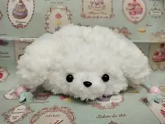 〚ハンドメイド〛ふわふわ マルチーズ 巾着ポーチ　編み物　かぎ針