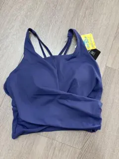 【新品未使用】紫色クロスストラップヨガウェア Mサイズ