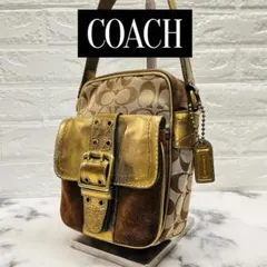 【COACH】コーチ ショルダーバッグ サコッシュ レザー ソーホー ゴールド