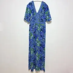 ETRO ペイズリー柄 オールインワン 42 ワイドパンツ ブルー 美品 uj7 