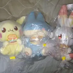 セット ポケピース ぬいぐるみ おいしいじかん 피카츄 ゴンベ ヒバニー