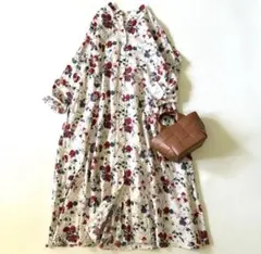 新品 ボールジィ 定価3万5千 フラワープリント ドロストギャザー