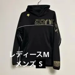 DESCENTE デサント パーカー ブラック ゴールド　裏起毛　フーディ