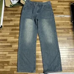 ストレートデニムパンツ ライトブルー