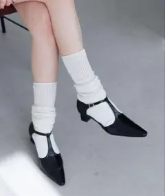 Tストラップ4cmヒールパンプス IY5643