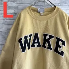 USA古着　スウェット　champion チャンピョン　黄色　イエロー　L