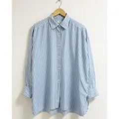 a62_IENA 極美品◆SOMELOS リヨセルシャツ 38 ストライプのサムネイル