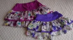 ＊お揃いセット＊アナスイミニ花柄２段キュロットスカパン130＆110