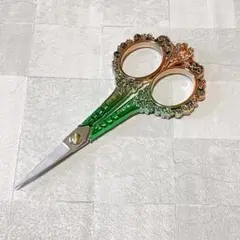 ハサミ 裁縫　はさみ　緑色　ステンレス　手芸用