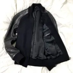 ■美品■アタッチメント　MA-1　ラムレザー×ボンディングウール　ブラック　M □美品□アタッチメント MA-1 ラムレザー×ボンディングウール ブラック