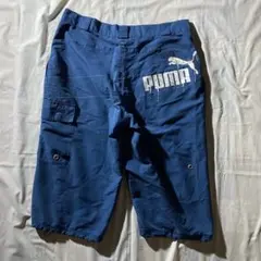 00s PUMA ドローコード カーゴハーフパンツ テック Y2K ネイビーのサムネイル