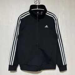 adidas アディダス トラックジャケット 刺繡 ロゴ 黒 レディース Lのサムネイル