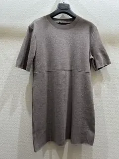 ZARA ザラ新品未着用　半袖ワンピース ジャージニット地モカベージュ3シーズン