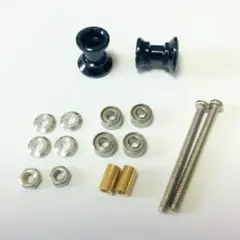 ミニ四駆　２段アルミベアリングローラ　９－８ｍｍ　黒２個