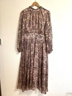 近年 QR ローレンラルフローレン マキシ ワンピース 花柄 ベルト