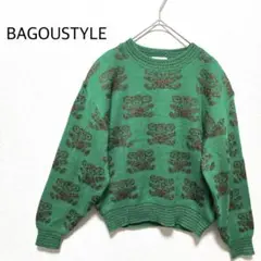 BAGOUSTYLE 総柄 セーター レトロ　個性 ヴィンテージ　古着