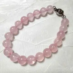 新品 ローズクォーツ ブレスレット 　天然石　紅水晶　ピンク ストーンブレス