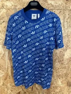 【2018SS/CE1557】アディダスオリジナルス 総柄 Tシャツ 青 L