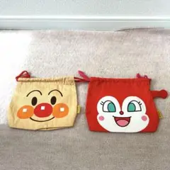 新品・未使用　アンパンマン キャラクター巾着袋 2種類セット