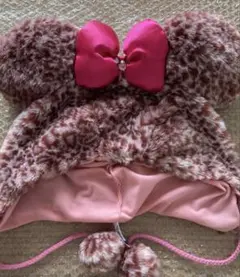 ディズニー ヒョウ柄 ファンキャップピンク ミニー旧タイプ