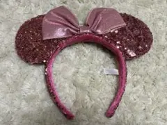 ディズニー ミニー カチューシャ スパンコール ピンク