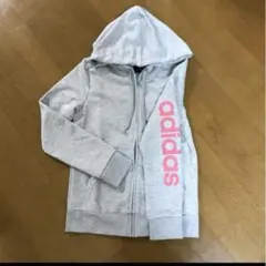 adidas グレー フルジップパーカー L