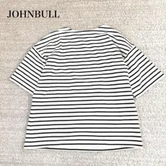 ジョンブル 半袖Tシャツ ボーダー柄 ボートネック ゆったり コットン シンプルのサムネイル